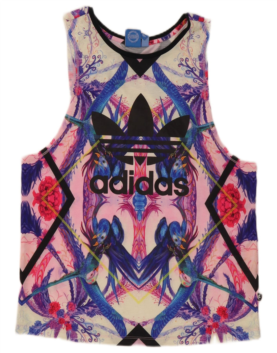 Adidas Womens Graphic Vest Top UK 8 Small Multicoloured Polyester