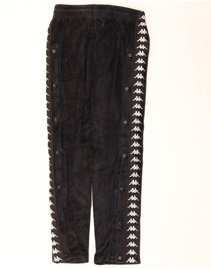 Kappa Womens Graphic Tracksuit Trousers UK 10 Small  Black Cotton