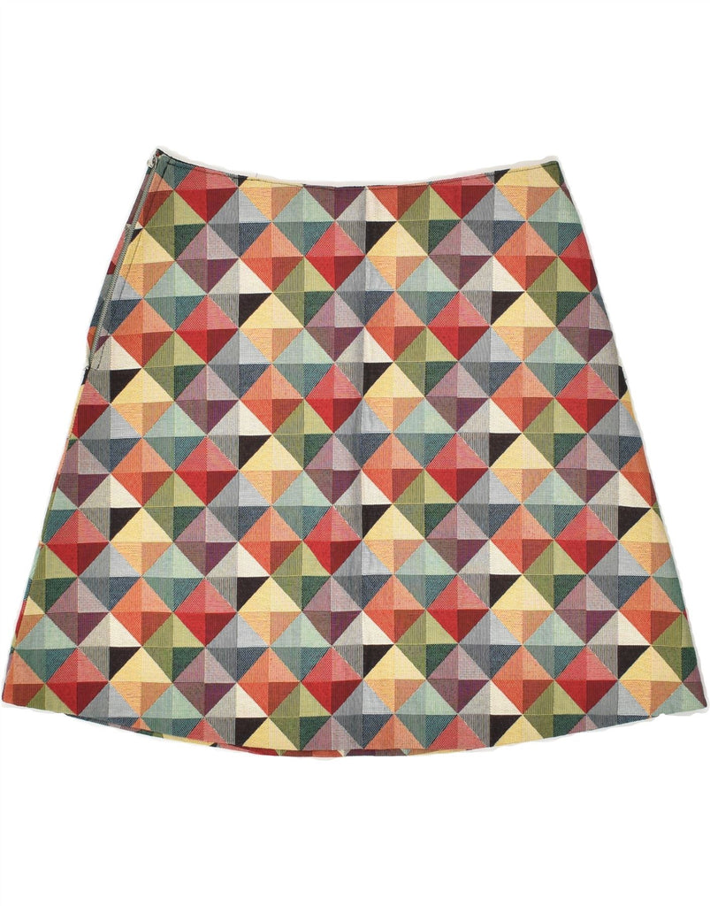 VINTAGE Womens A-Line Skirt W30 Medium Multicoloured Geometric | Vintage Vintage | Thrift | Second-Hand Vintage | Used Clothing | Messina Hembry 