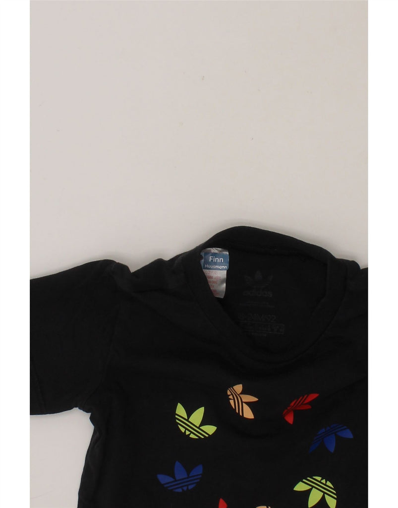 ADIDAS Baby Boys Graphic T-Shirt Top 18-24 Months Black Cotton Vintage Adidas and Second-Hand Adidas from Messina Hembry 