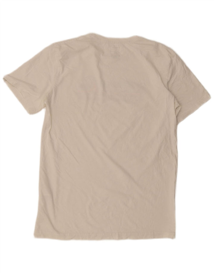 Quiksilver Mens Regular Fit Graphic T-Shirt Top Medium White Cotton
