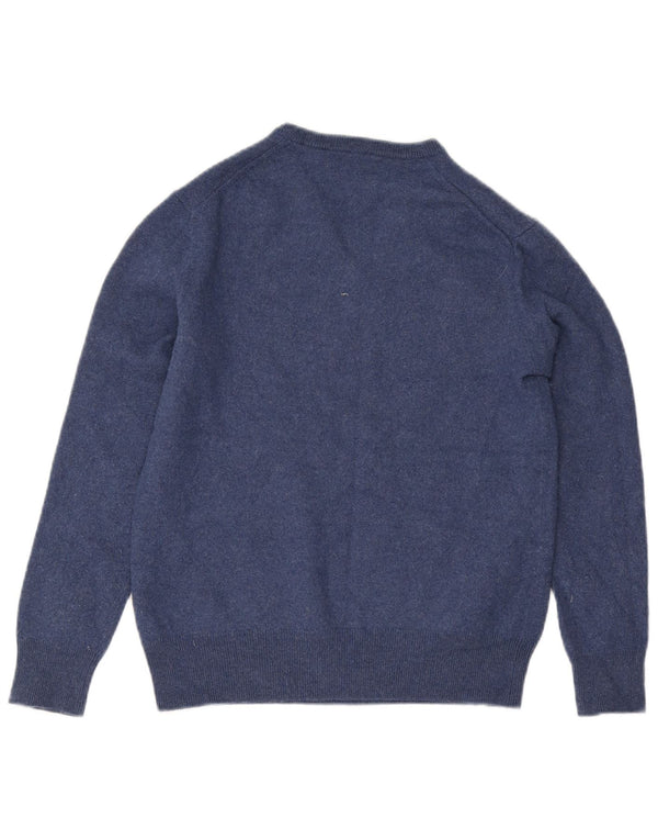 Polo Ralph Lauren Womens V-Neck Jumper Sweater UK 10 Small Navy Blue Wool