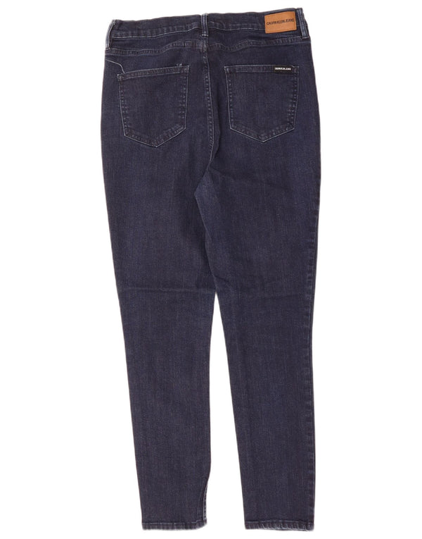 CALVIN KLEIN Womens High Waist Skinny Jeans US 12 Large W32 L28 Navy Blue