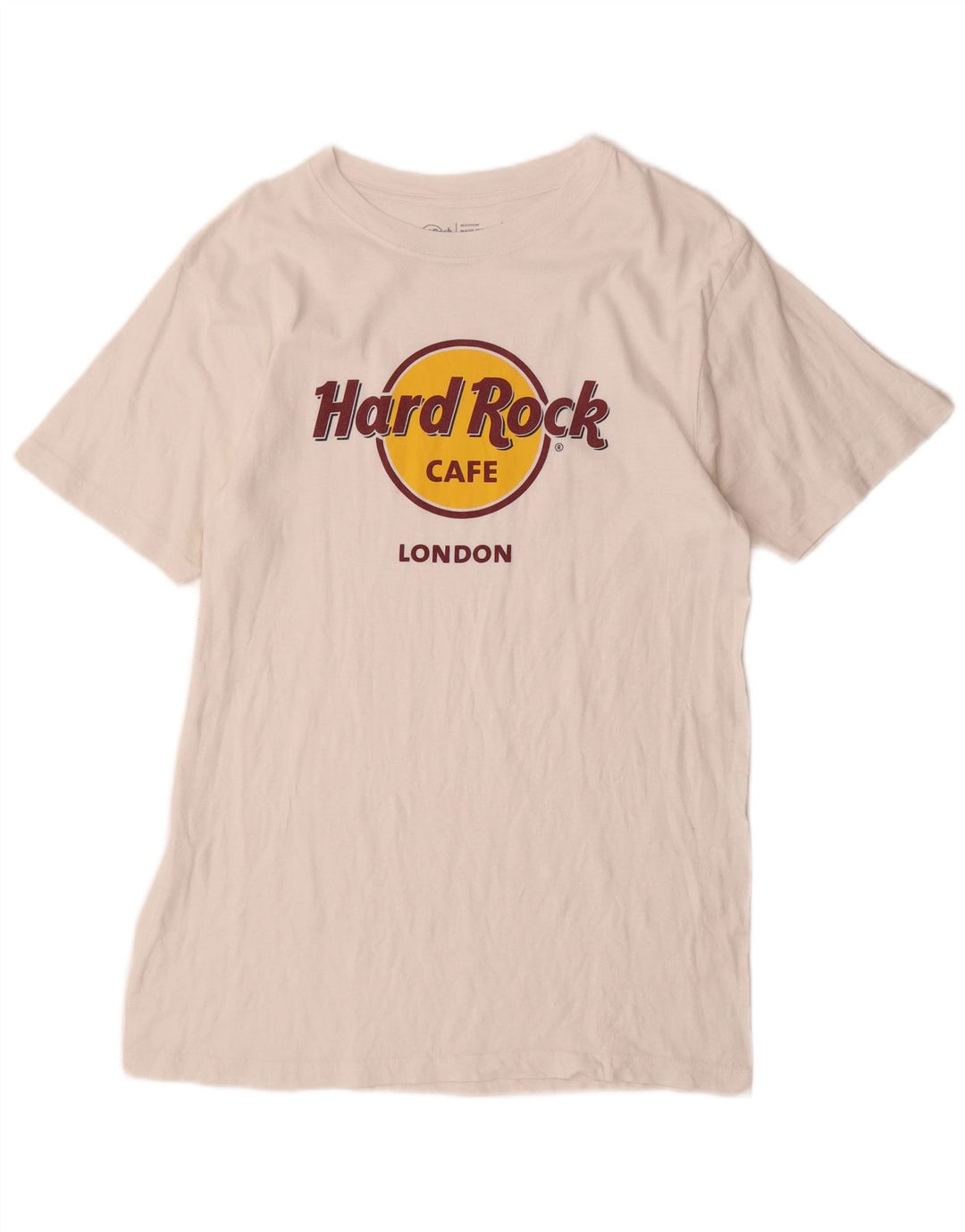 HARD ROCK CAFE Mens London Graphic T-Shirt Top Medium White Cotton