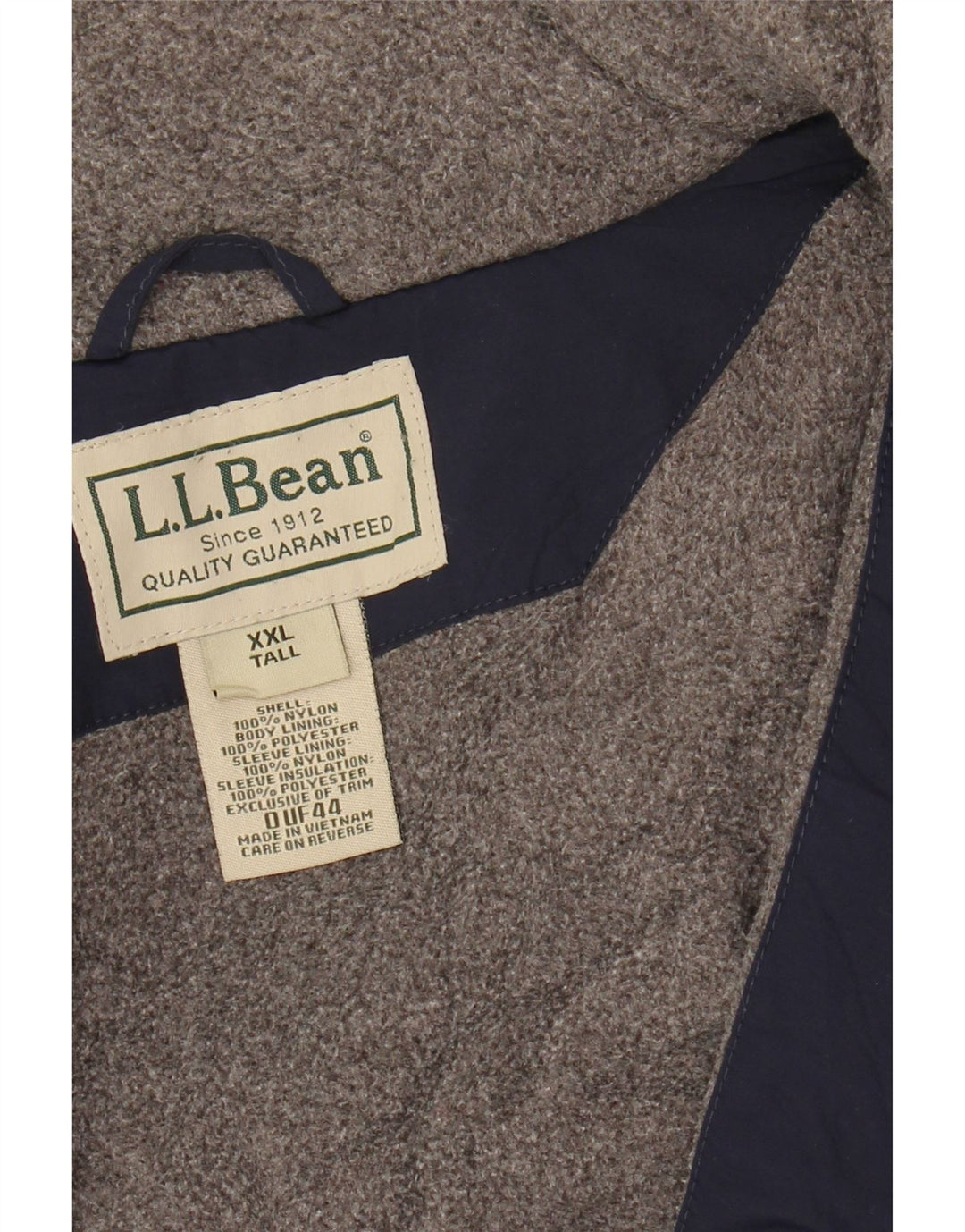 L.L.Bean Mens Tall Bomber Jacket UK 44 2XL Navy Blue Nylon