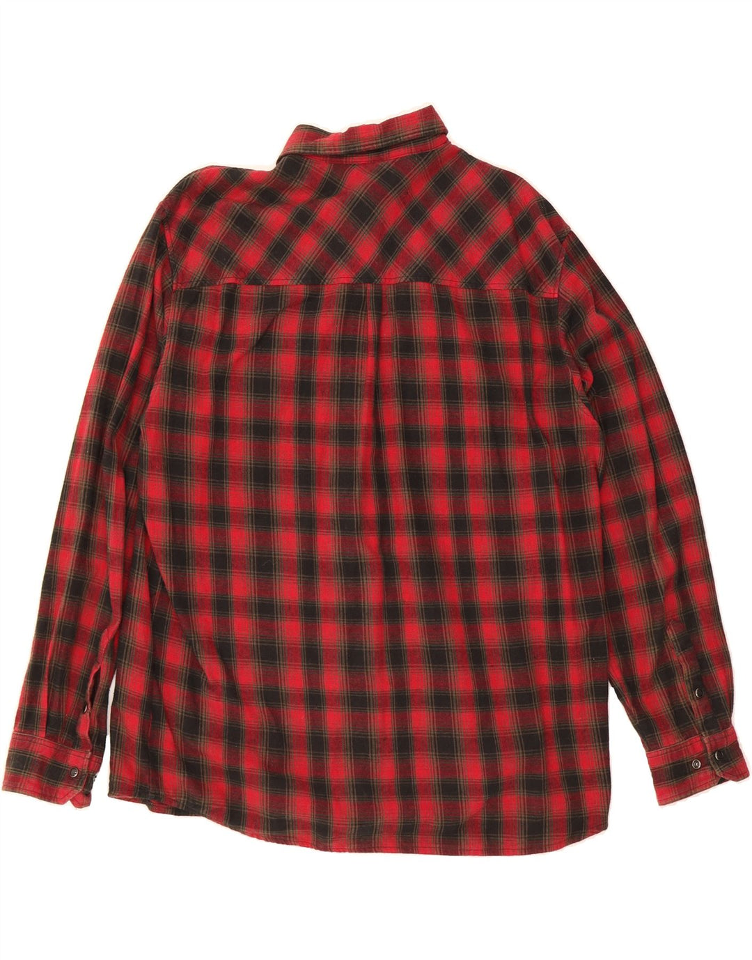 RAINBOW Mens Flannel Shirt Large Red Check Cotton Vintage Rainbow and Second-Hand Rainbow from Messina Hembry 