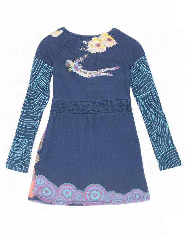 Desigual Girls Cirque Du Soleil A-Line Dress 7-8 Years Blue Floral