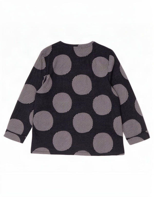 Marks & Spencer Womens Top 3/4 Sleeve UK 12 Medium Navy Blue Geometric