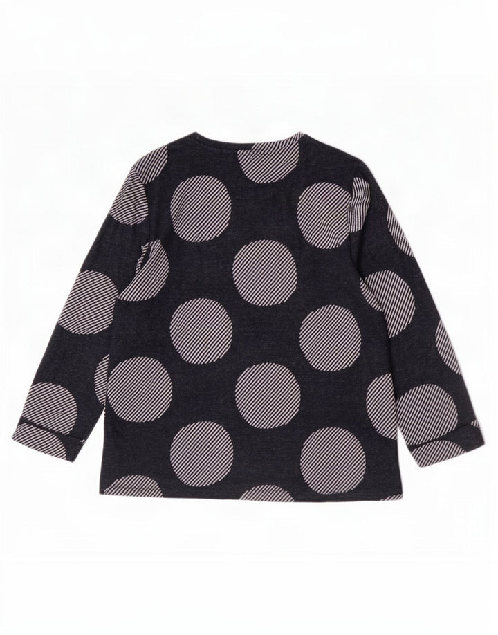 Marks & Spencer Womens Top 3/4 Sleeve UK 12 Medium Navy Blue Geometric