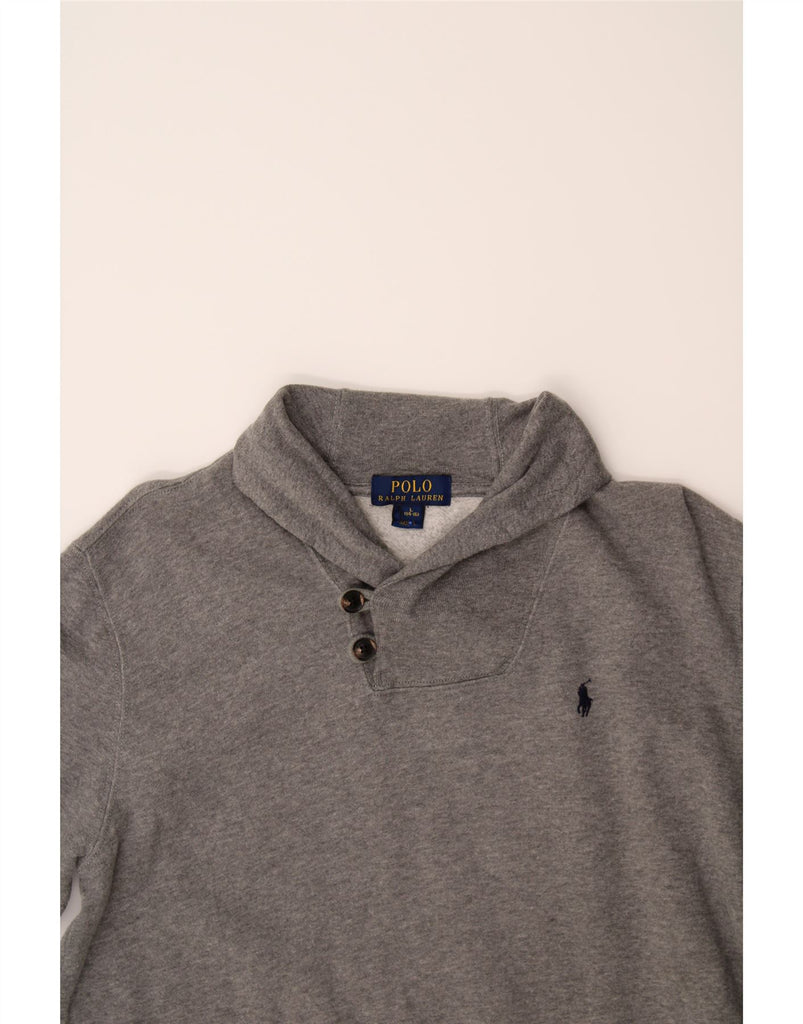 POLO RALPH LAUREN Girls Sweatshirt Jumper 14-15 Years Large Grey Cotton Vintage Polo Ralph Lauren and Second-Hand Polo Ralph Lauren from Messina Hembry 