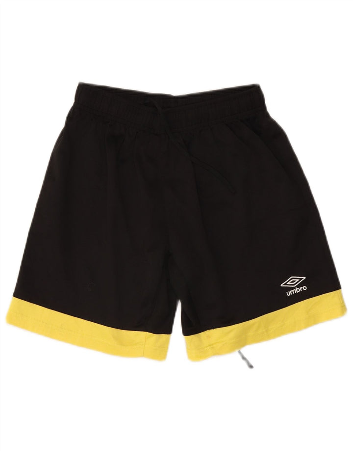UMBRO Mens Sport Shorts Small Black Colourblock