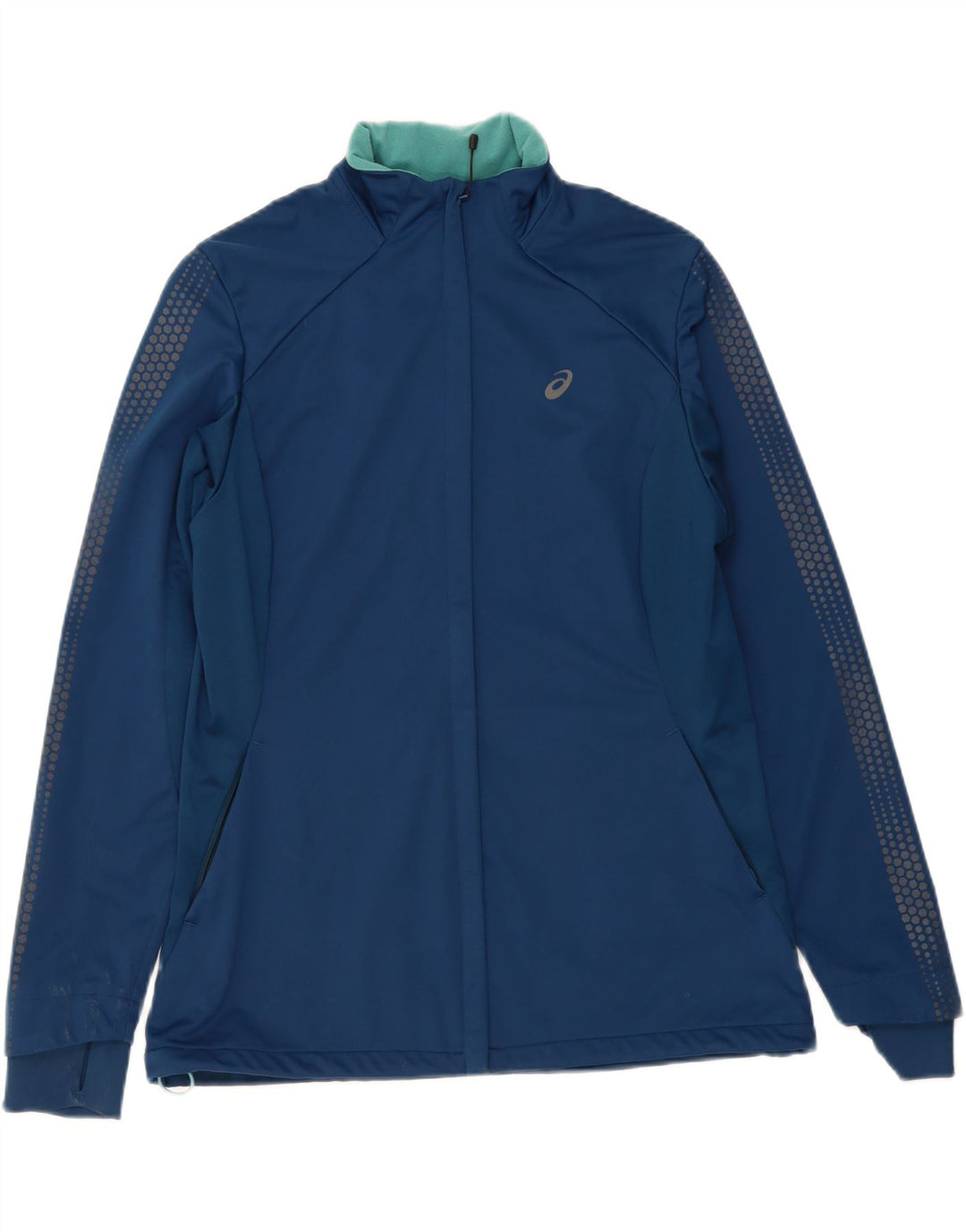 ASICS Womens Tracksuit Top Jacket UK 18 XL Navy Blue