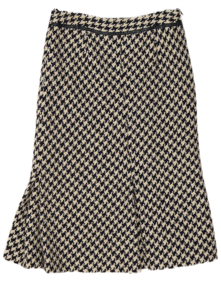 Vintage Womens A-Line Skirt W30 Medium Navy Blue Houndstooth