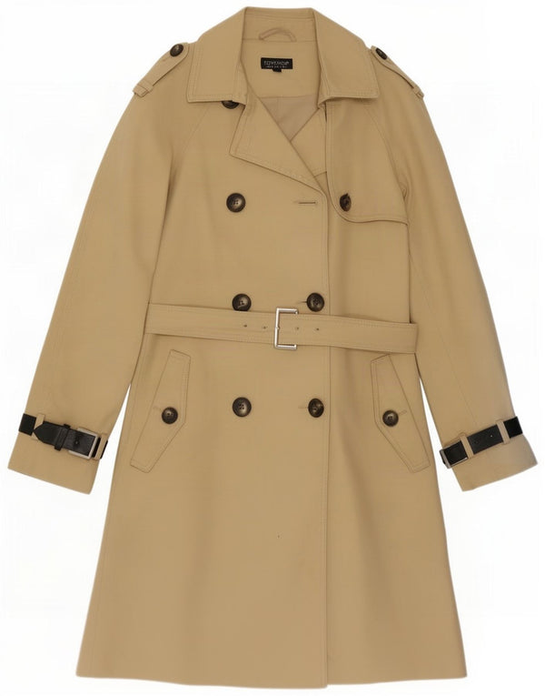 Topshop Womens Trench Coat UK 8 Small Beige Cotton