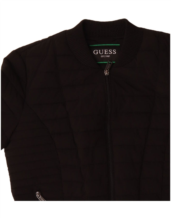Guess Womens Padded Jacket UK 12 Medium Black Polyester