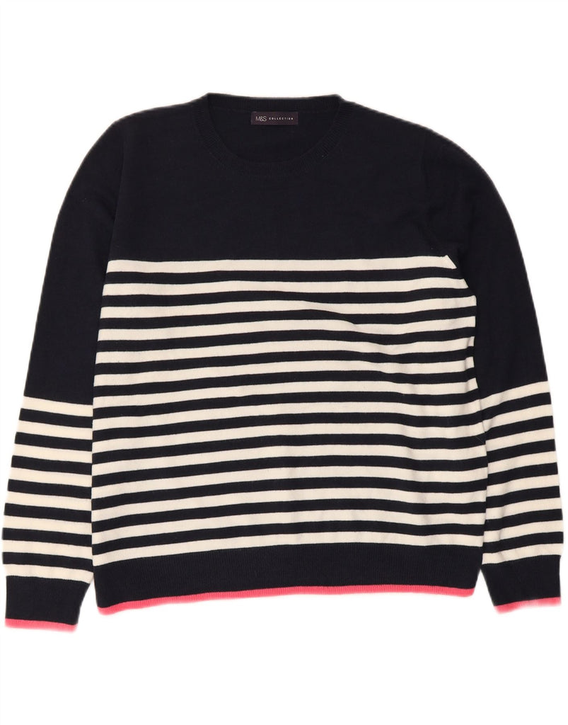 MARKS & SPENCER Womens Crew Neck Jumper Sweater UK 18 XL  Navy Blue Vintage Marks & Spencer and Second-Hand Marks & Spencer from Messina Hembry 