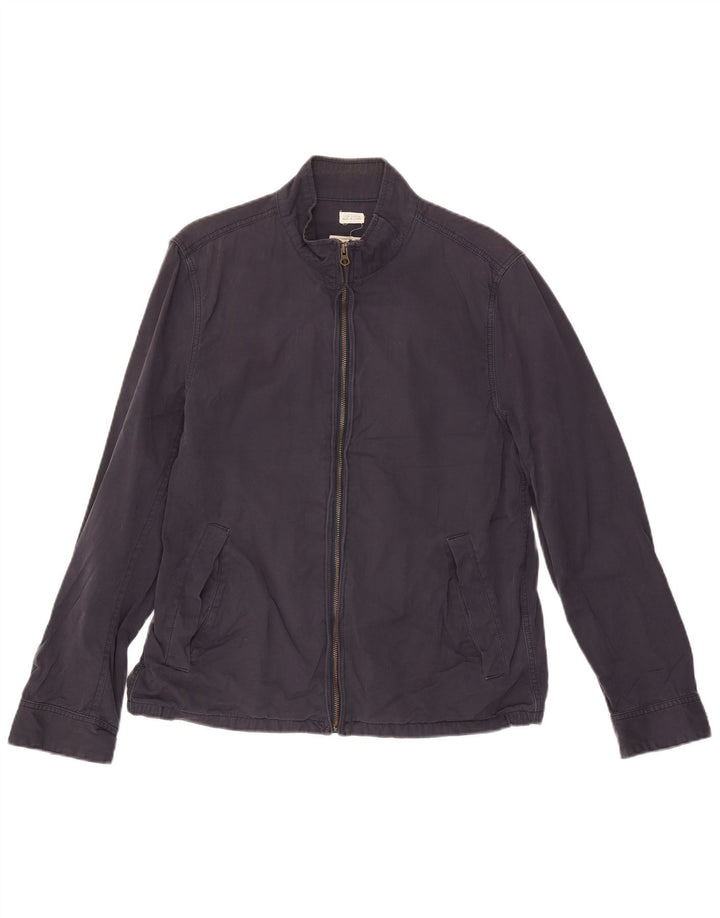 J. Crew Mens Bomber Jacket UK 38 Medium Navy Blue Cotton