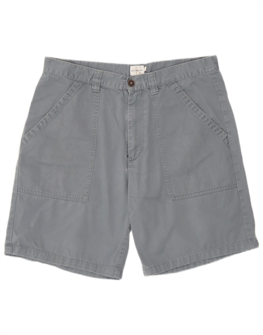 Calvin Klein Mens Chino Shorts W34 Large Grey Cotton