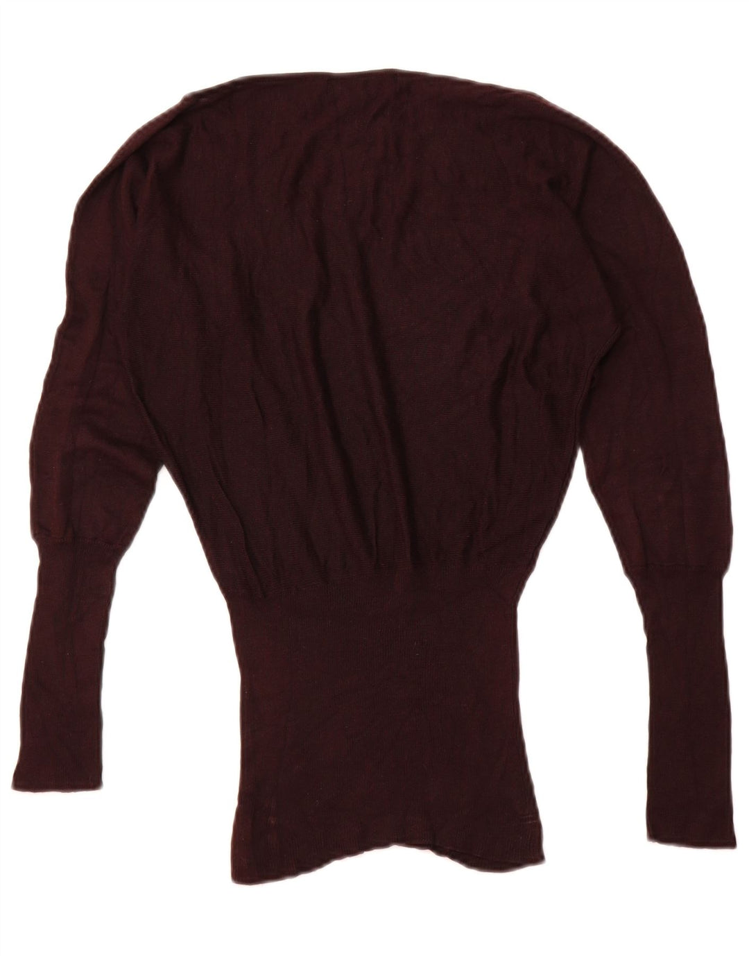 ZARA Womens Boat Neck Jumper Sweater UK 12 Medium Burgundy Viscose