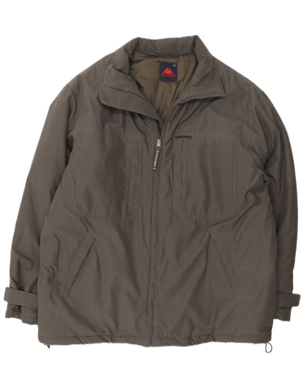 Kappa Mens Windbreaker Jacket UK 42 XL Khaki Polyamide