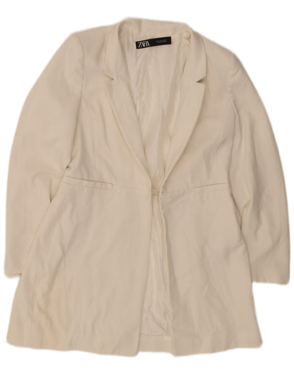 Zara Womens Overcoat UK 16 Large Off White Acetate