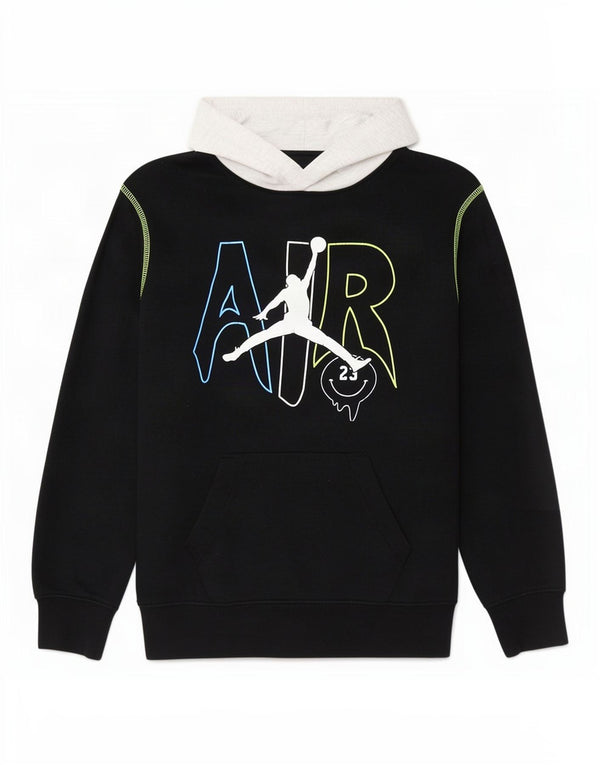 Jordan Boys Graphic Hoodie Jumper 12-13 Years Large Black Colourblock