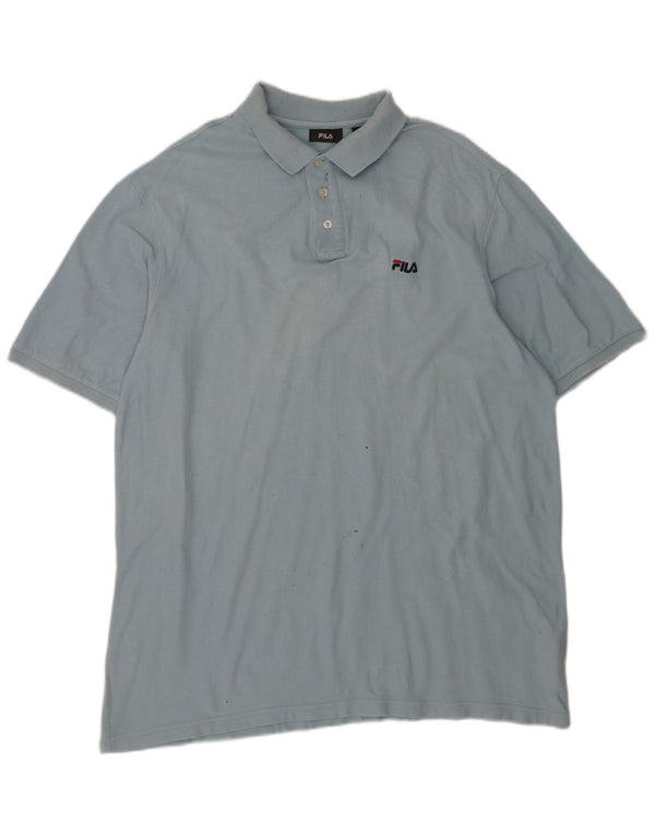 Fila Mens Polo Shirt 2XL Blue Cotton