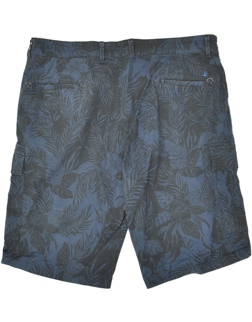 BROOKSFIELD Mens Cargo Shorts IT 54 2XL W38 Blue Floral Cotton | Vintage Brooksfield | Thrift | Second-Hand Brooksfield | Used Clothing | Messina Hembry 