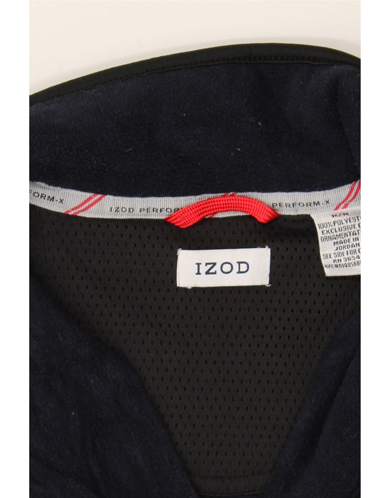 IZOD Mens Zip Neck Fleece Jumper Medium Navy Blue Polyester Vintage Izod and Second-Hand Izod from Messina Hembry 