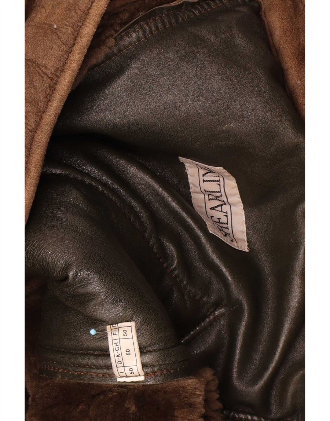 Vintage Mens Shearling Jacket IT 50 Large Brown