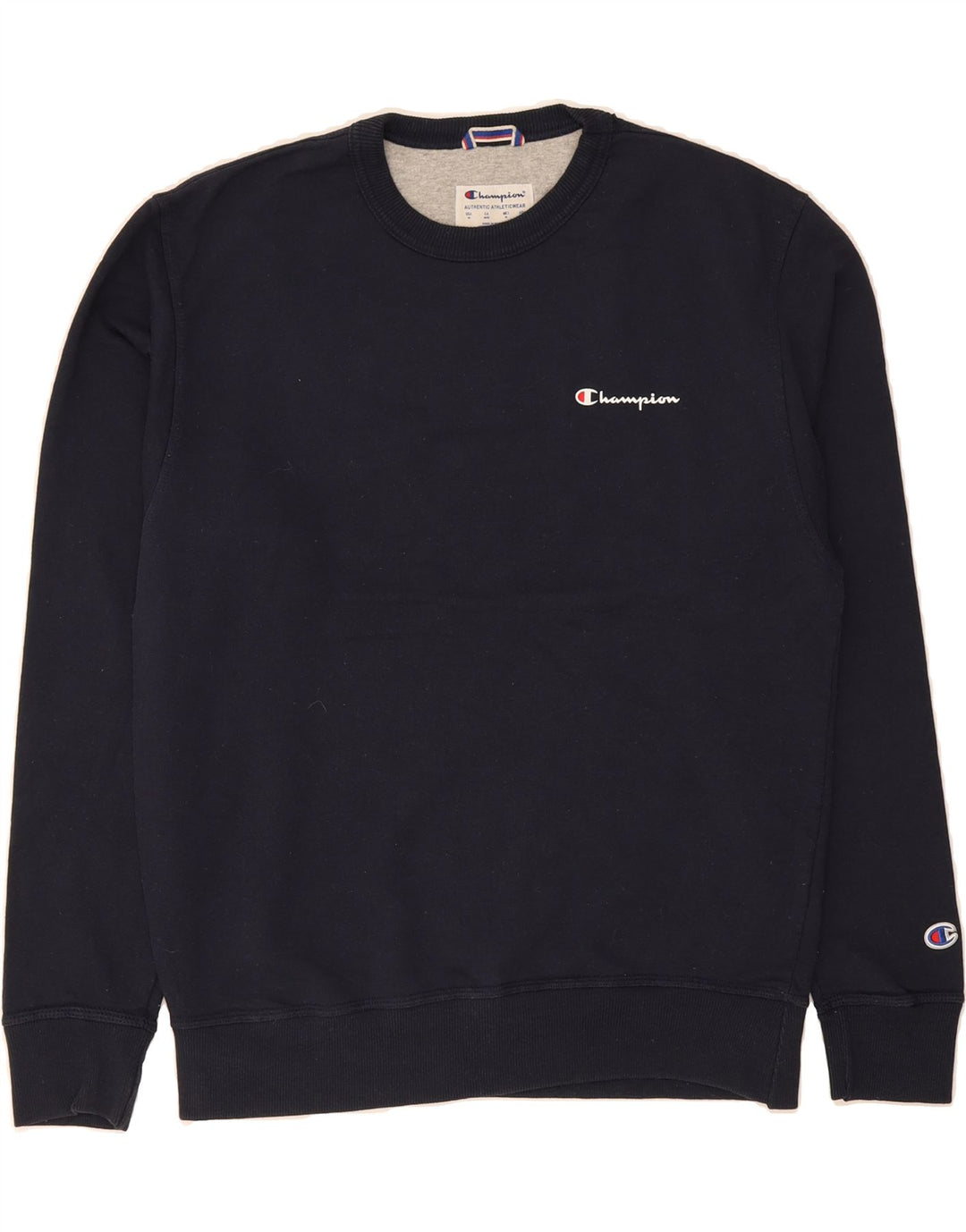 CHAMPION Mens Sweatshirt Jumper Medium Navy Blue Cotton Vintage Champion and Second-Hand Champion from Messina Hembry 