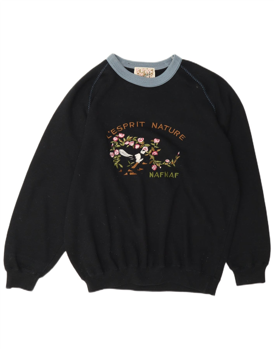Naf Womens Graphic Sweatshirt Jumper One Size Black Polyester