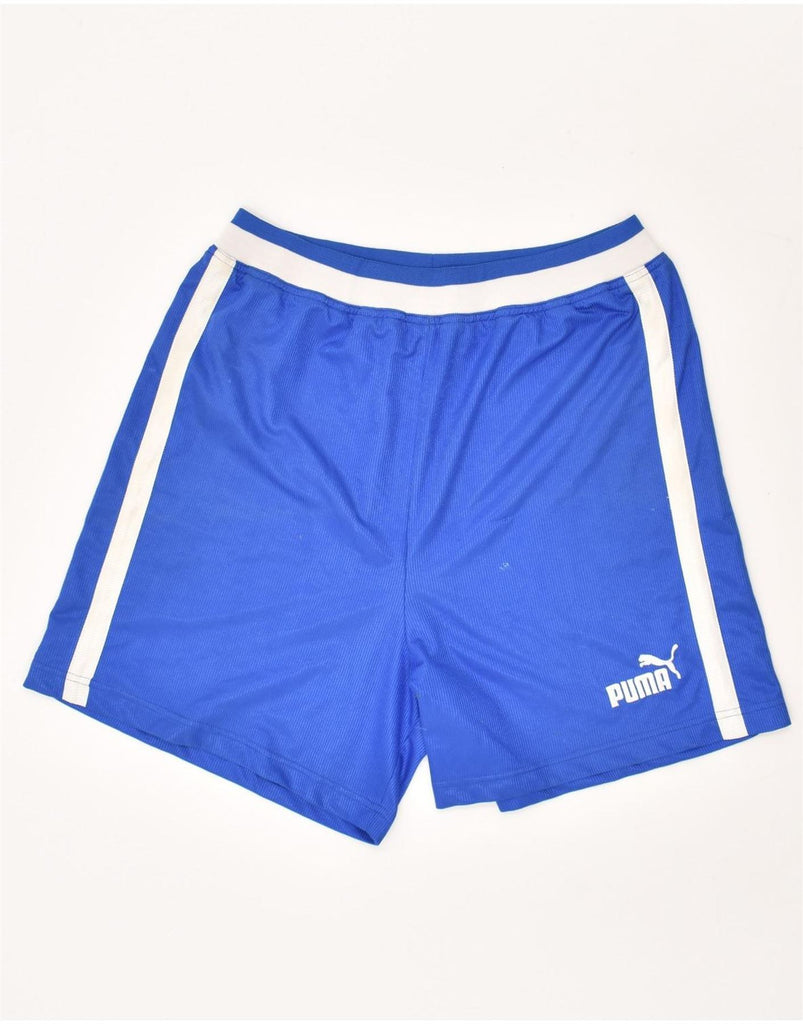 PUMA Mens Sport Shorts XL Blue | Vintage Puma | Thrift | Second-Hand Puma | Used Clothing | Messina Hembry 