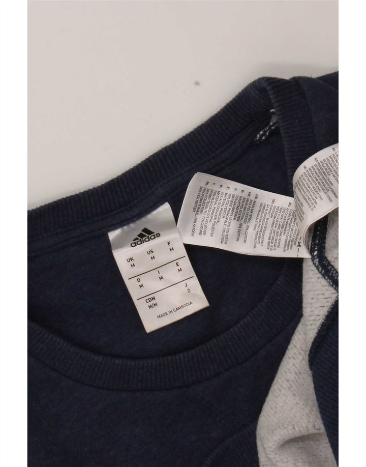 Adidas Mens Sweatshirt Jumper Medium Navy Blue Cotton