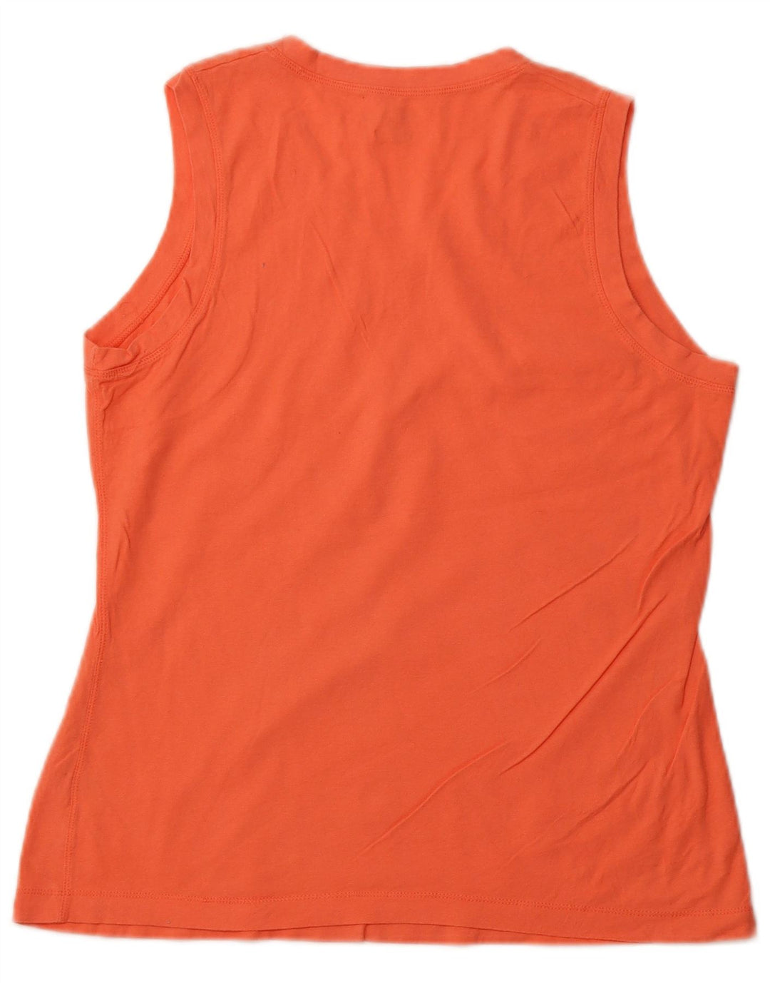 CHAMPION Womens Vest Top UK 14 Medium Orange Cotton