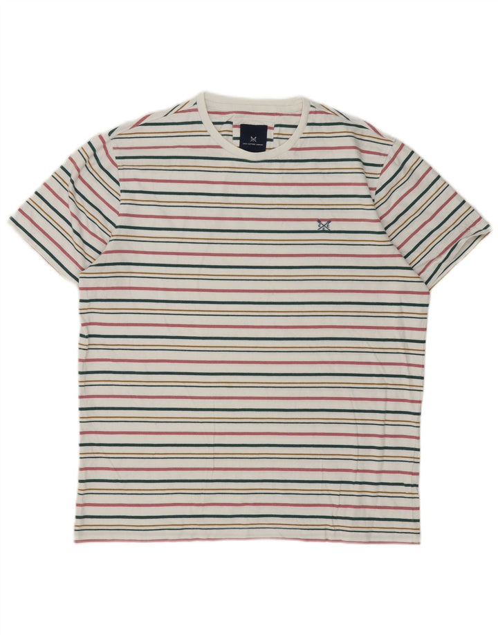 Crew Clothing Mens T-Shirt Top Large Multicoloured Striped Cotton
