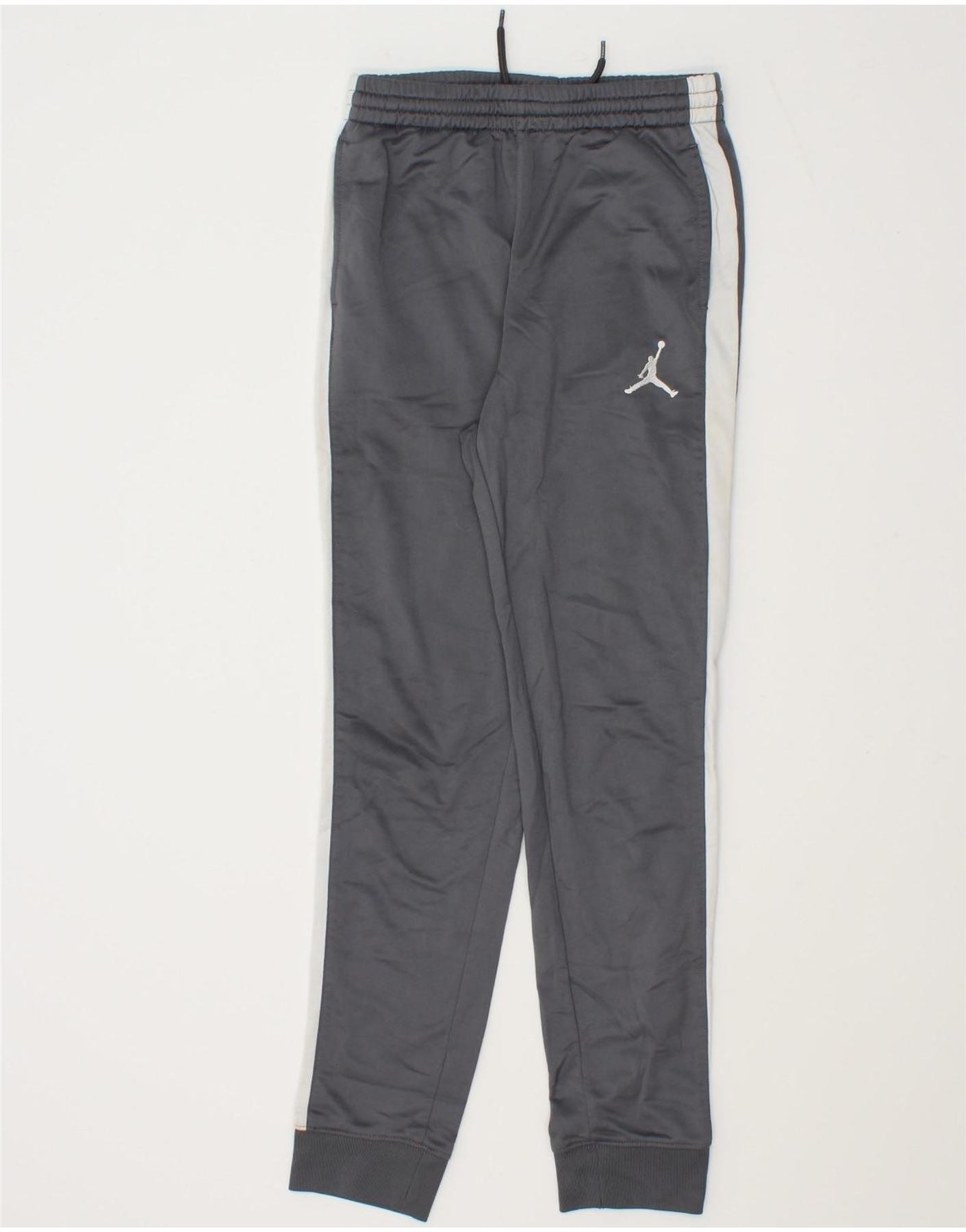 JORDAN Boys Tracksuit Trousers Joggers 13 14 Years XL Grey Colourblock