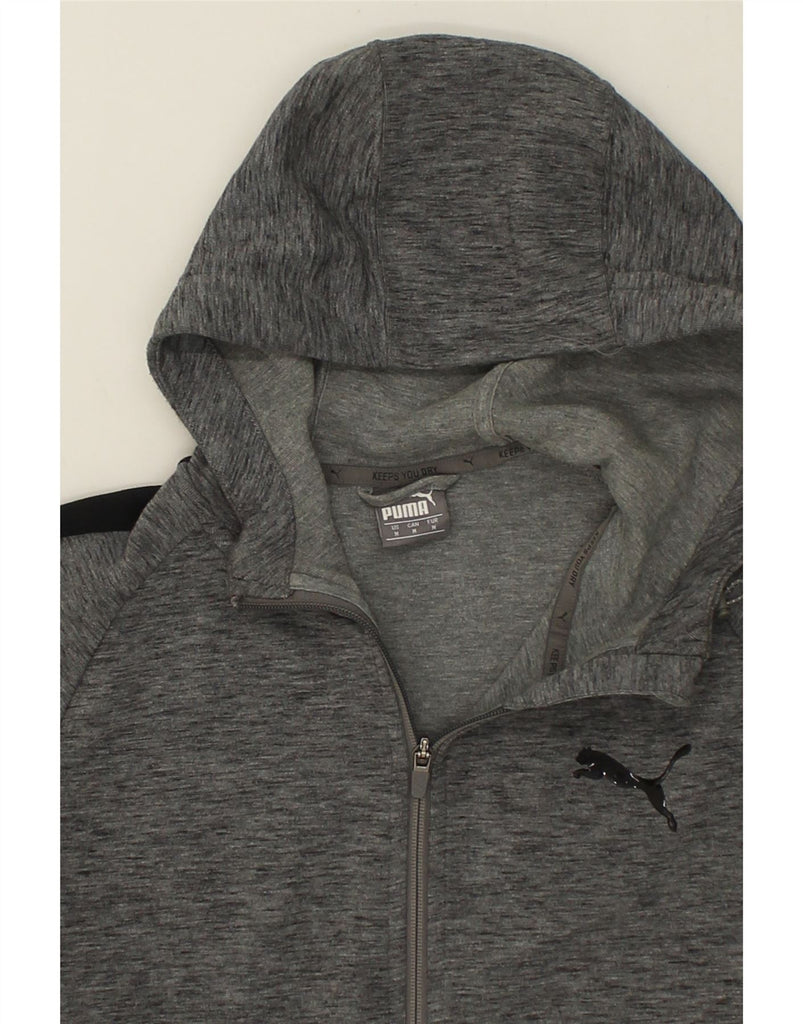 PUMA Mens Zip Hoodie Sweater Medium Grey Flecked Cotton | Vintage Puma | Thrift | Second-Hand Puma | Used Clothing | Messina Hembry 