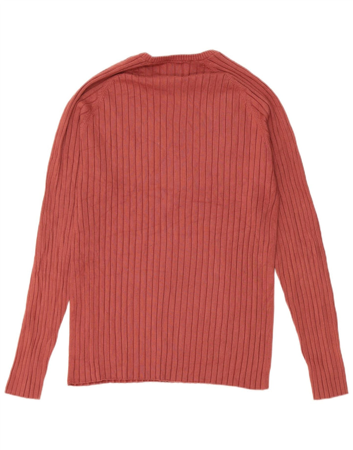 Zara Womens Crew Neck Jumper Sweater UK 14 Large Red Viscose