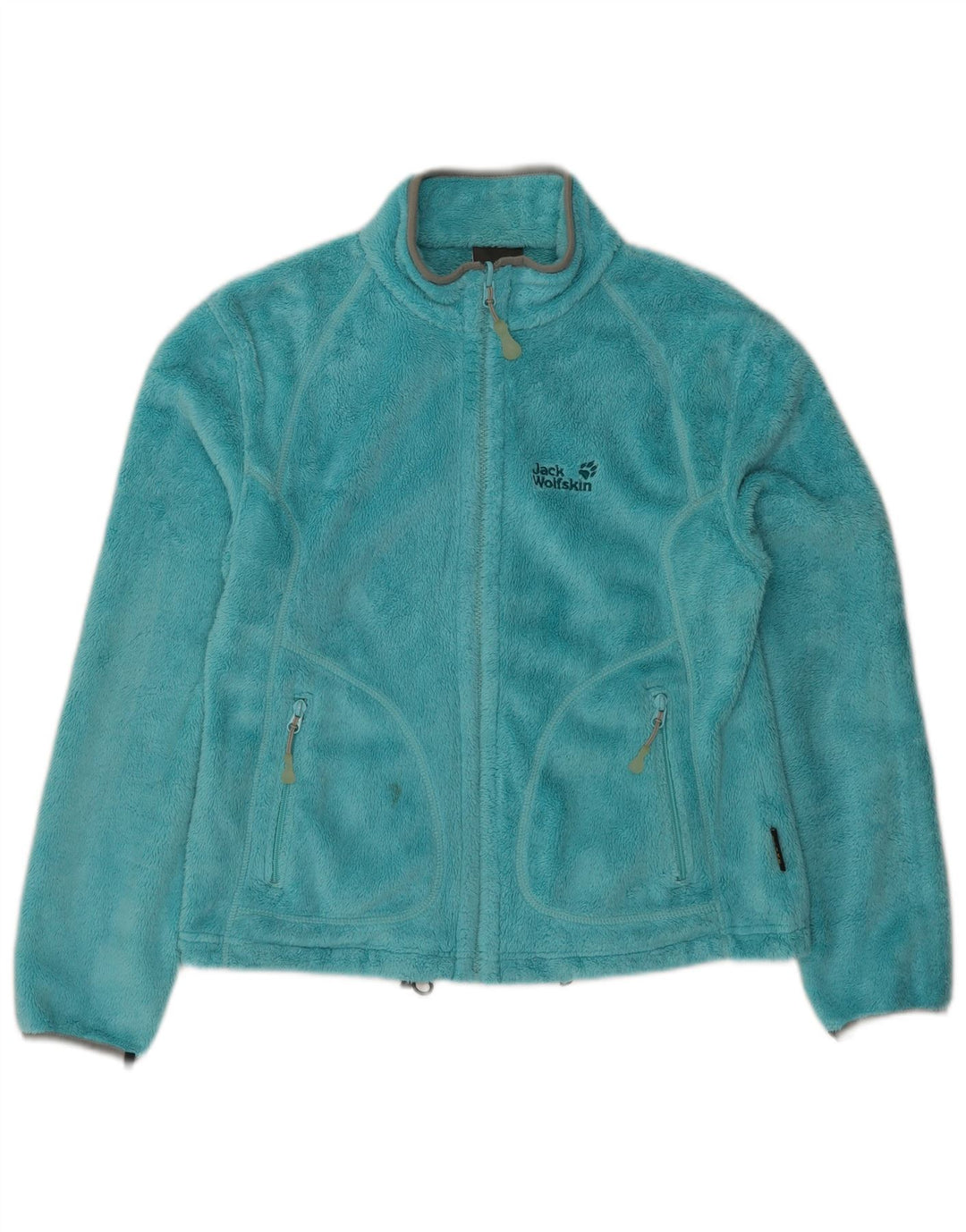 Jack Wolfskin Womens Fleece Jacket UK 14 Medium Blue Polyester