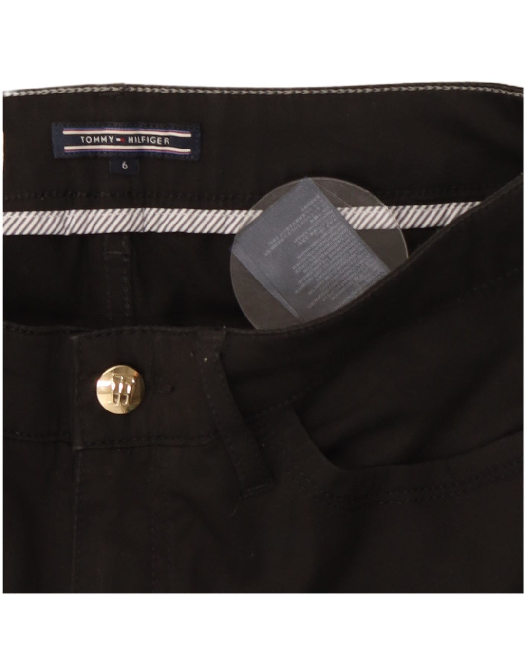 TOMMY HILFIGER Womens Milan RW Casual Trousers US 6 Medium W28 L27 Black