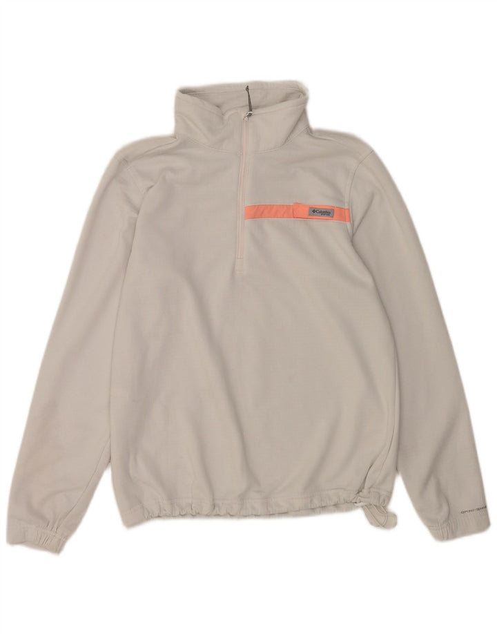 Columbia Mens Zip Neck Sweatshirt Jumper Small Grey Colourblock Polyester