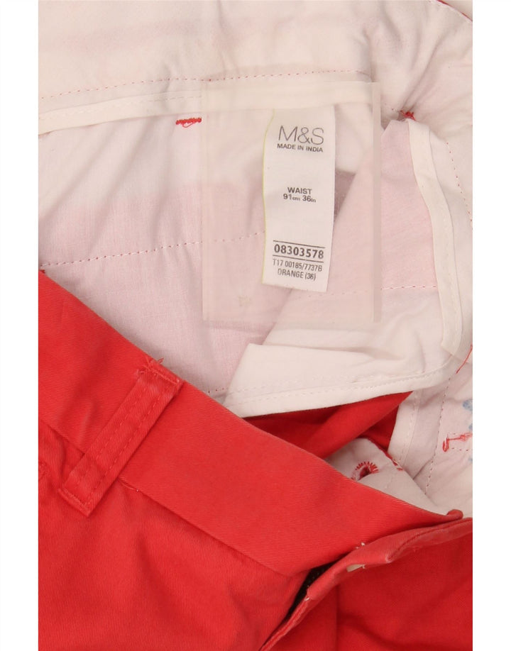 Marks & Spencer Mens Chino Shorts W36 Large Orange Cotton