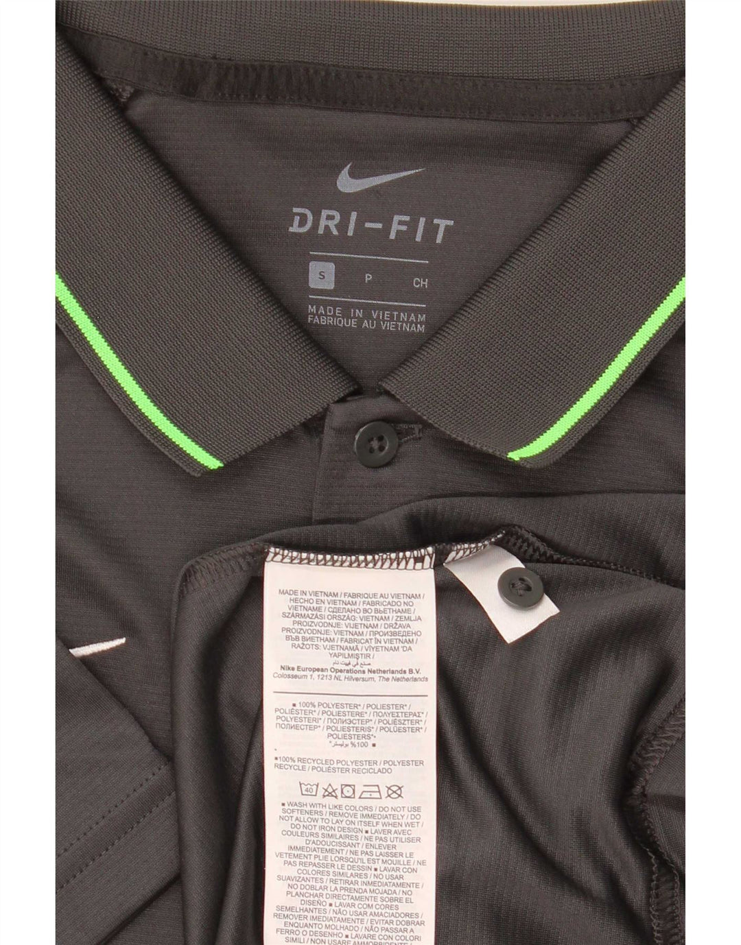 Nike Mens Dri Fit Polo Shirt Small Grey Colourblock Polyester