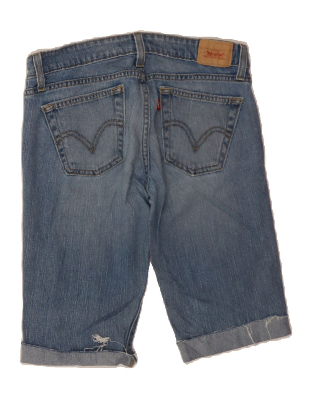 LEVI'S Womens 524 Denim Shorts US 5 Medium W30 Blue Cotton Vintage Levi's and Second-Hand Levi's from Messina Hembry 