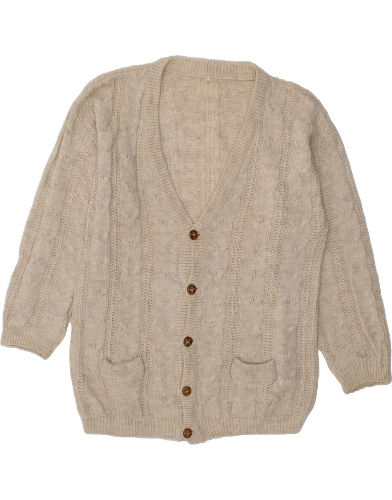 VINTAGE Womens Cardigan Sweater UK 18 XL Grey Wool Vintage Vintage and Second-Hand Vintage from Messina Hembry 
