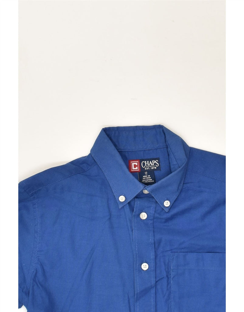 CHAPS Boys Shirt 11-12 Years Blue Cotton | Vintage Chaps | Thrift | Second-Hand Chaps | Used Clothing | Messina Hembry 