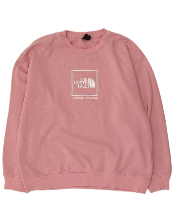 The North Face Womens Graphic Oversized Sweatshirt Jumper UK 16 Large Pink