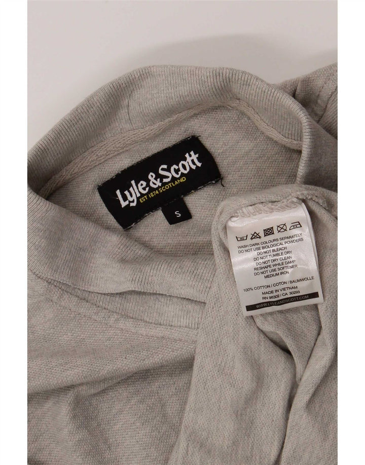 Lyle & Scott Mens Polo Shirt Small Grey Flecked Cotton