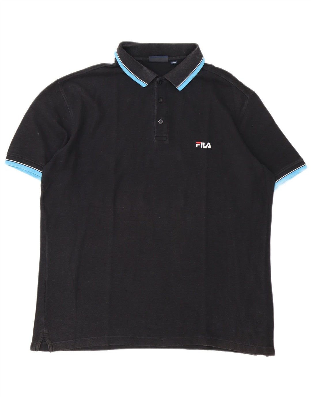 Fila Mens Polo Shirt IT 52 Large Black Cotton